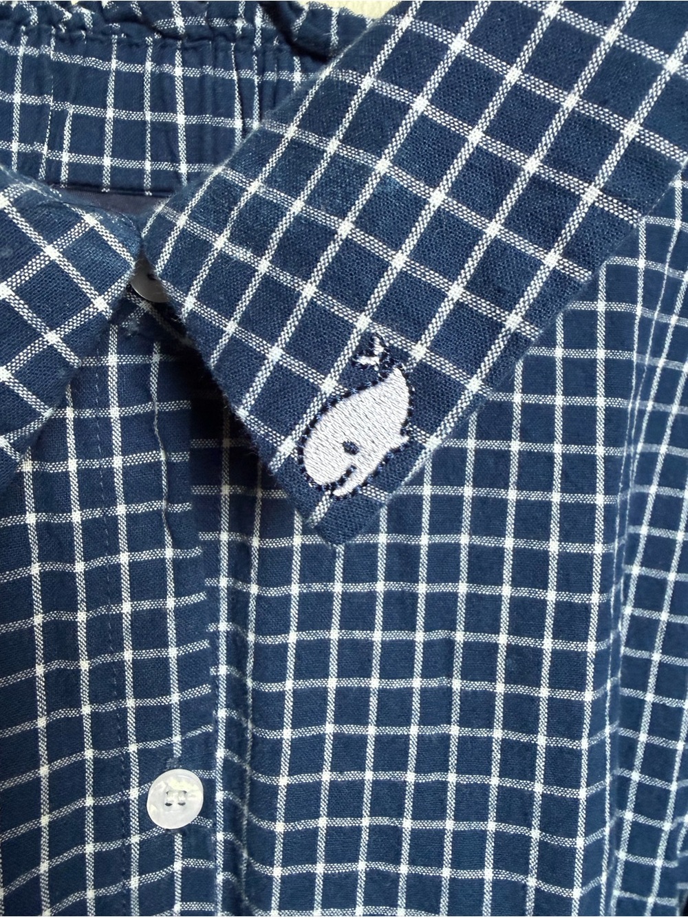 Fat Animals Button Up Navy Blue Short Sleeve Collared Tie Waist Dress Size M - Picture 3 of 7